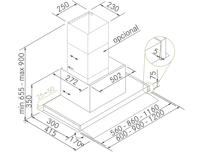 Range Hoods - Vetro Klin - Technical design