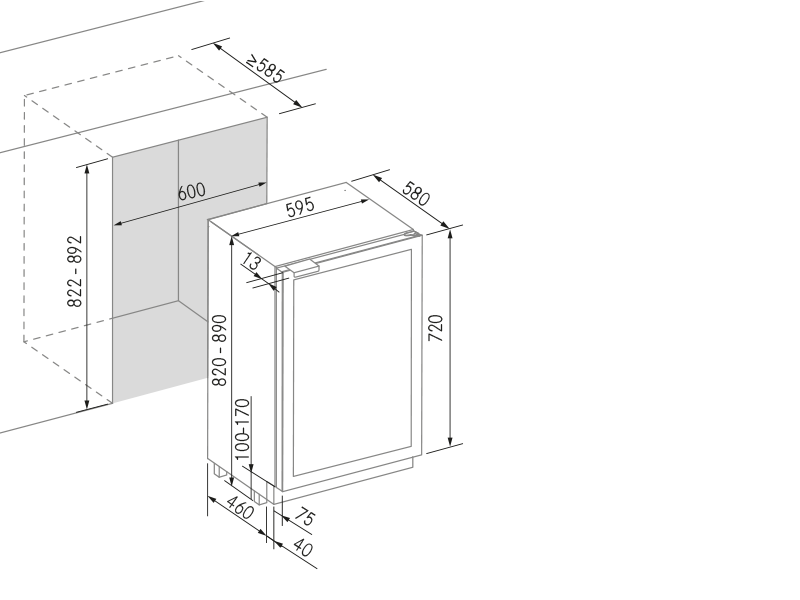 Wine cooler - Medoc 30 - Technical design